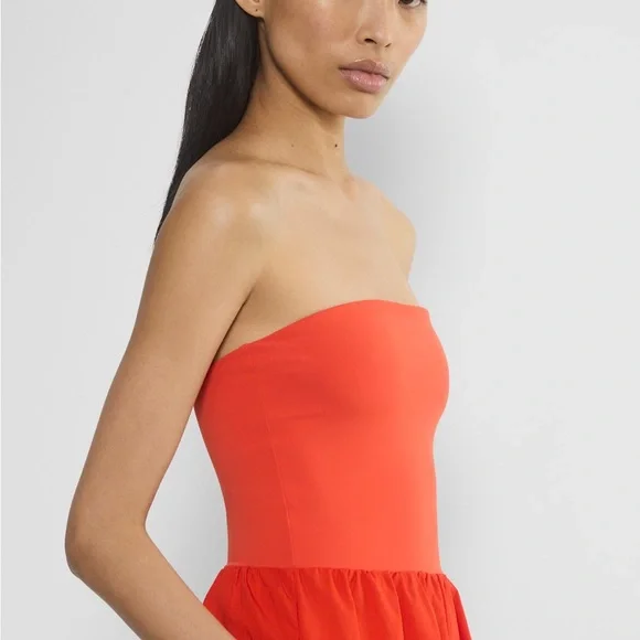 BNWT Aritzia Babaton Fluid Poplin Dress in Poppy red XXS - Picture 5 of 9